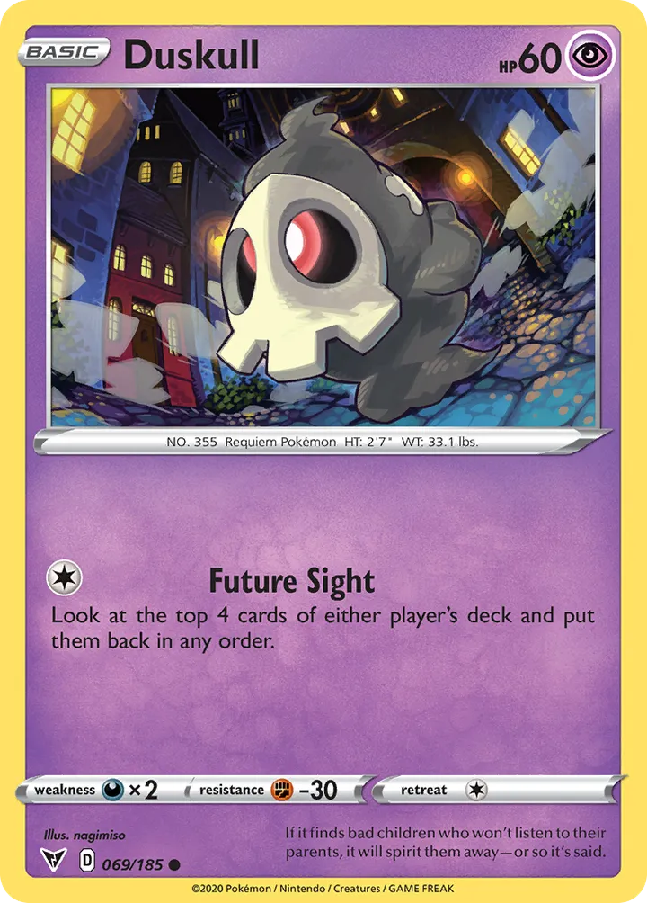 Sword & Shield—Vivid Voltage 영어판 Duskull 69 카드 앞면