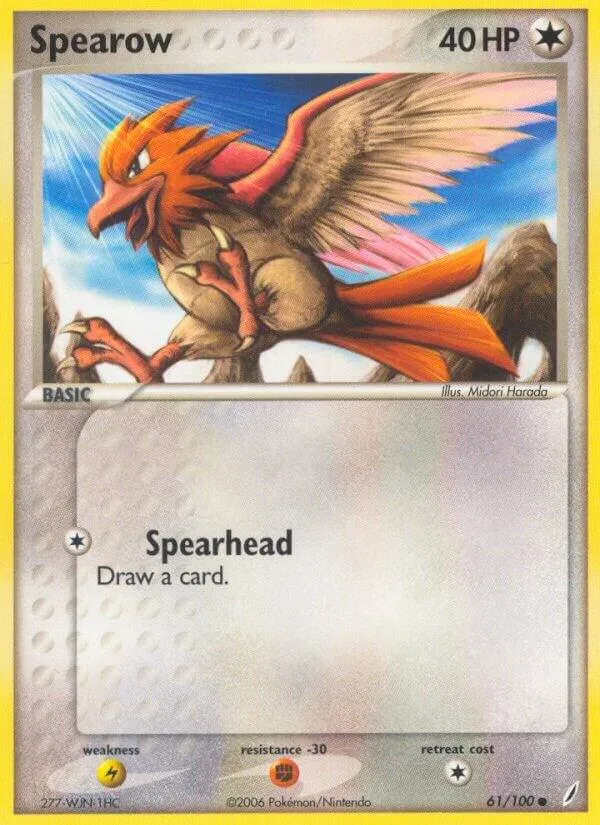 EX Crystal Guardians 영어판 Spearow 61 카드 앞면