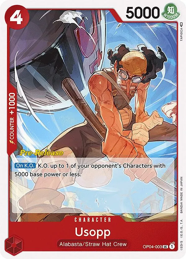 Kingdoms of Intrigue 英語版 Usopp OP04-003 · プレリリース カード表面