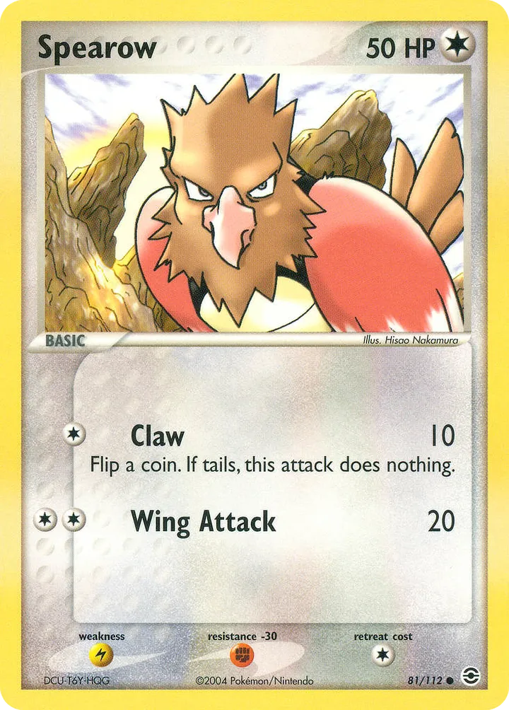 Front of Spearow 81, EX FireRed & LeafGreen English