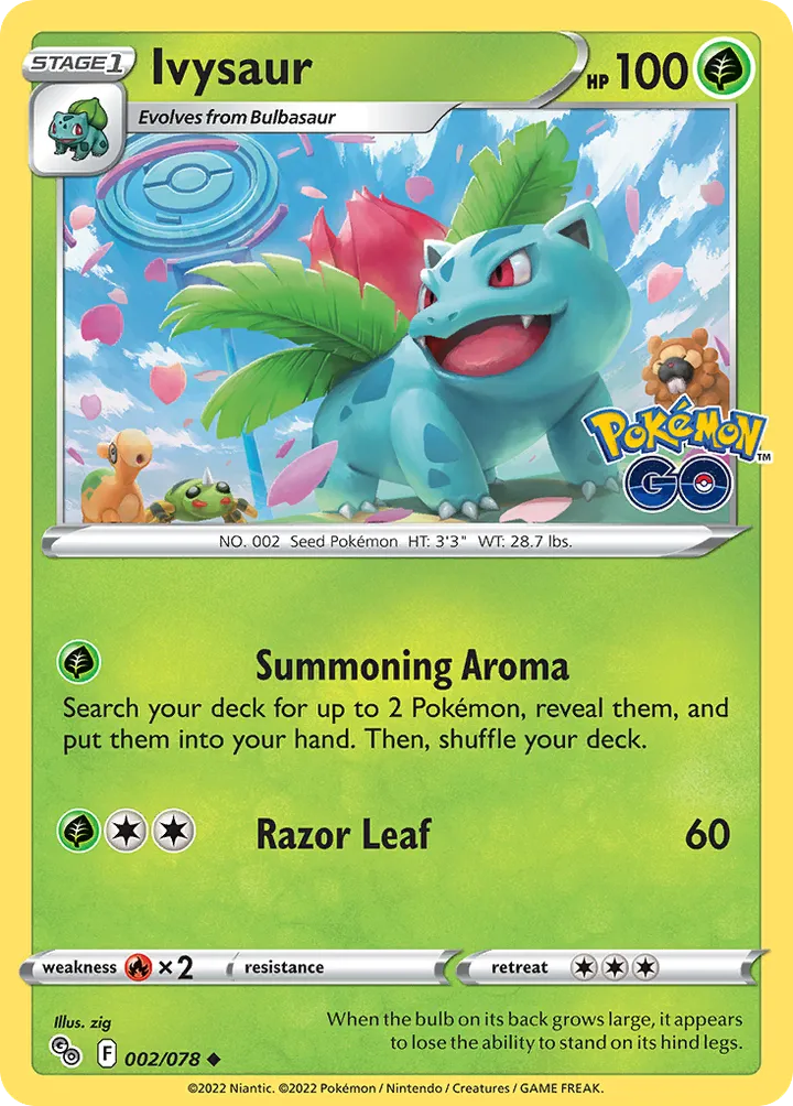 Pokémon TCG: Pokémon GO 영어판 Ivysaur 2 카드 앞면
