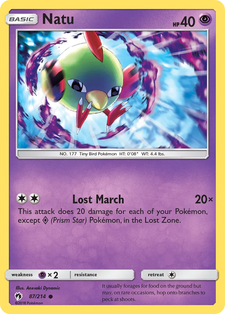 Sun & Moon—Lost Thunder 영어판 Natu 87 카드 앞면
