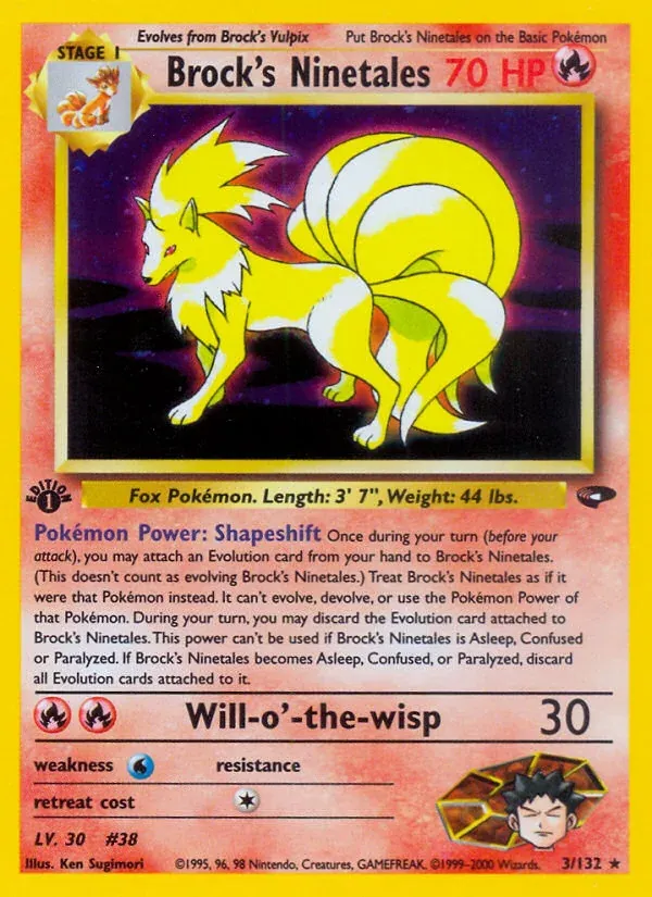 Gym Challenge 英語版 Brock's Ninetales 3 カード表面