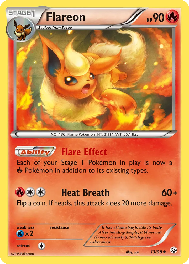Front of Flareon 13, XY—Ancient Origins English