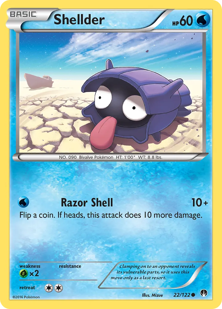 XY—BREAKpoint 英語版 Shellder 22 カード表面