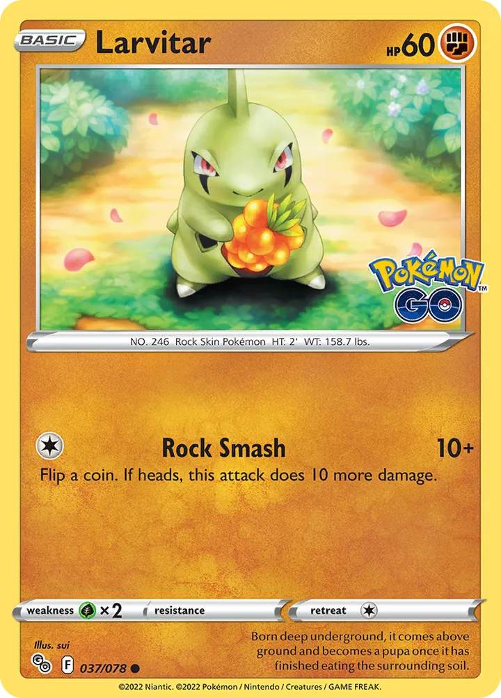 Pokémon TCG: Pokémon GO 英語版 Larvitar 37 カード表面