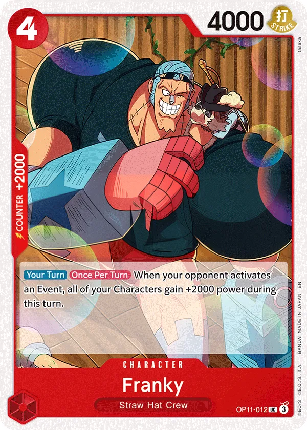A Fist of Divine Speed 영어판 Franky OP11-012 카드 앞면