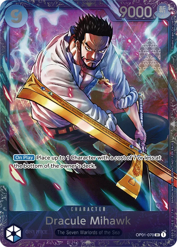 Romance Dawn 영어판 Dracule Mihawk OP01-070 · 패럴렐 2 카드 앞면