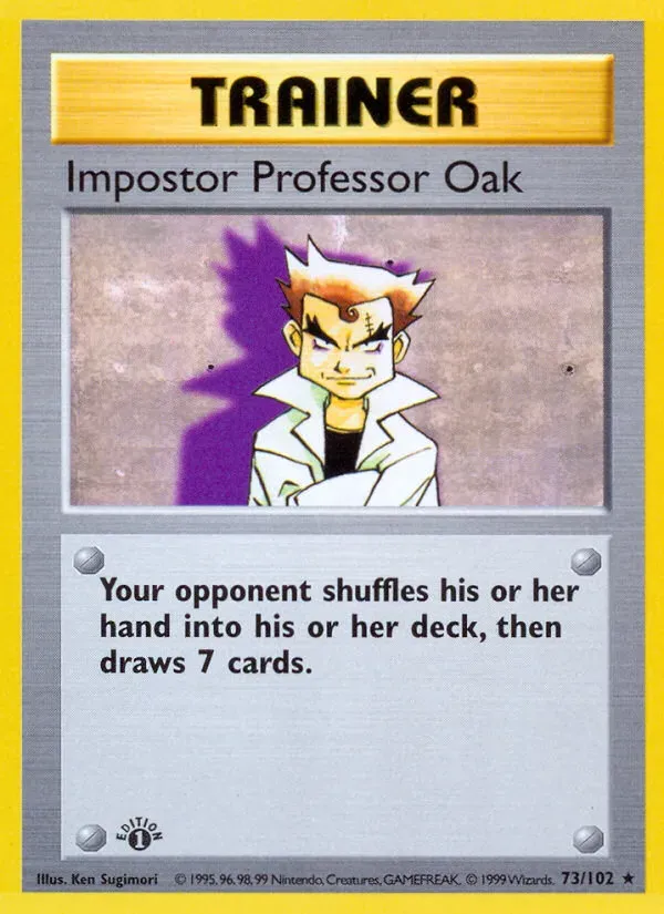 Base Set 英語版 Impostor Professor Oak 73 カード表面