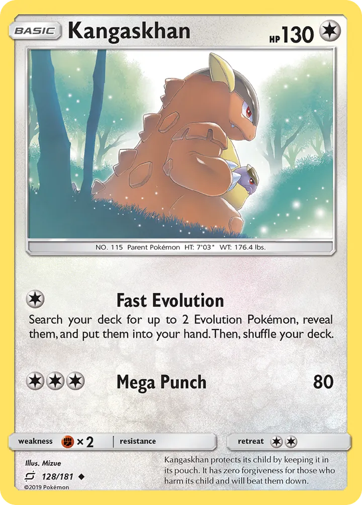 Sun & Moon—Team Up 英語版 Kangaskhan 128 カード表面