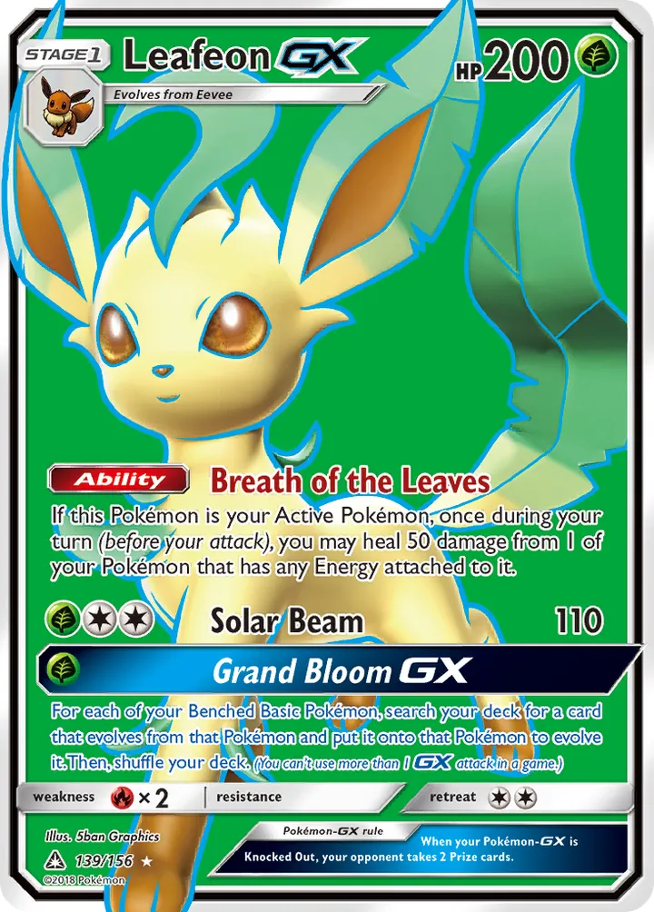Sun & Moon—Ultra Prism 영어판 Leafeon-GX 139 카드 앞면