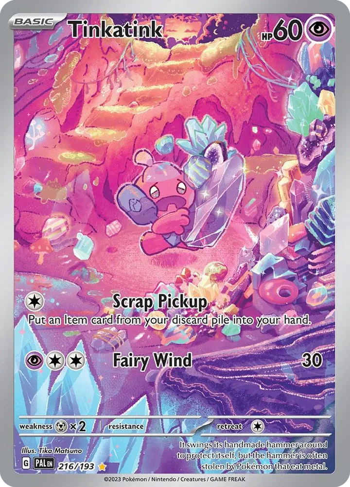 Scarlet & Violet—Paldea Evolved 영어판 Tinkatink 216 카드 앞면