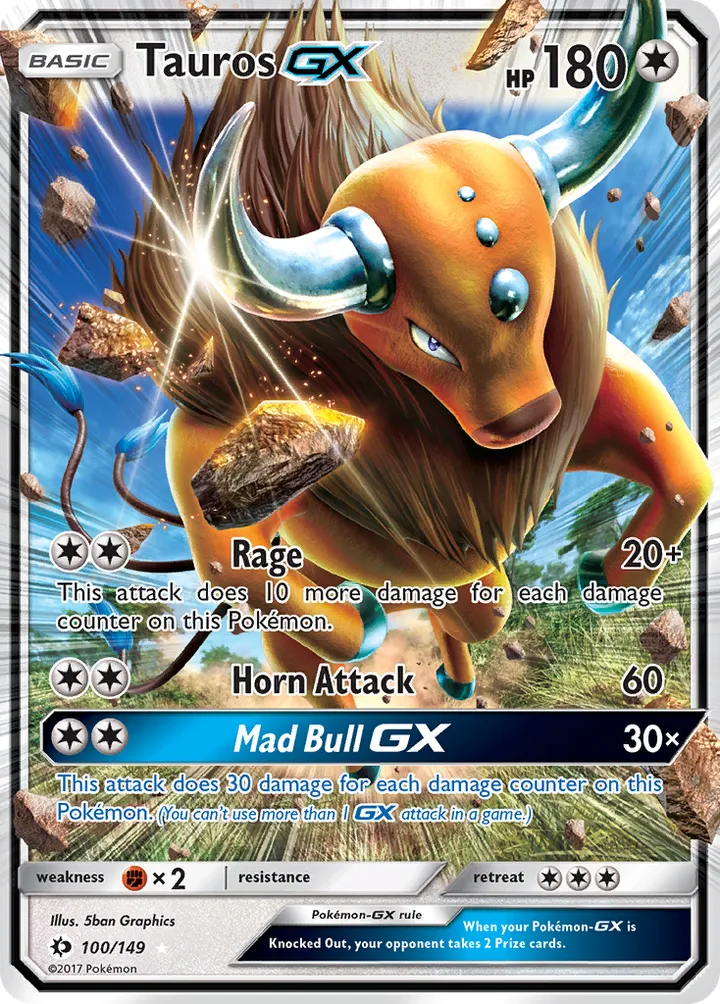 Sun & Moon 英語版 Tauros-GX 100 カード表面