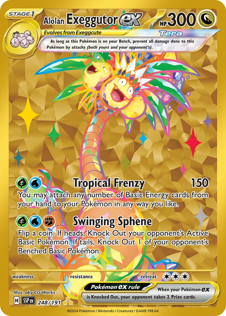 Scarlet & Violet—Surging Sparks 영어판 Alolan Exeggutor ex 248 카드 앞면