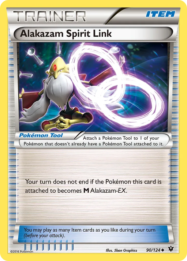 XY—Fates Collide 英語版 Alakazam Spirit Link 90 カード表面