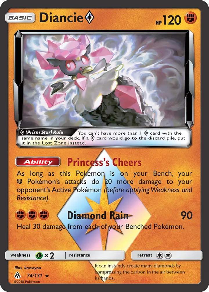 Sun & Moon—Forbidden Light 영어판 Diancie ◇ 74 카드 앞면