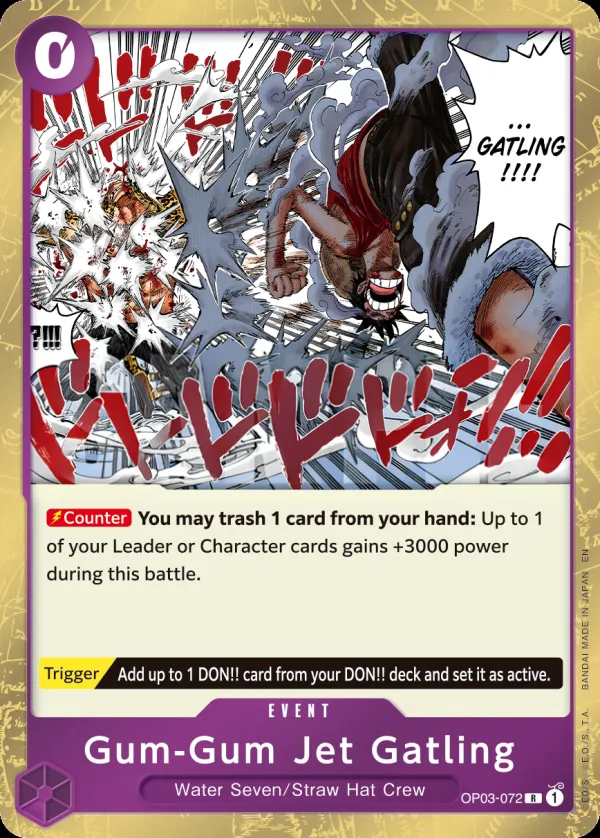 Pillars of Strength 英語版 Gum-Gum Jet Gatling OP03-072 · 再録 カード表面