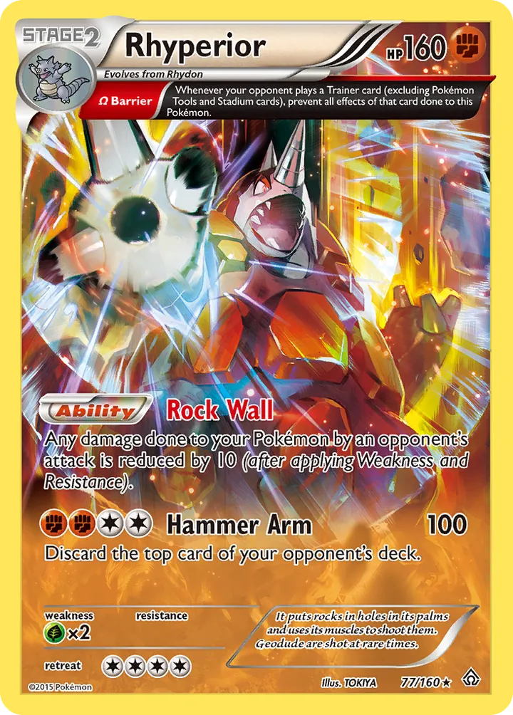 XY—Primal Clash 영어판 Rhyperior 77 카드 앞면