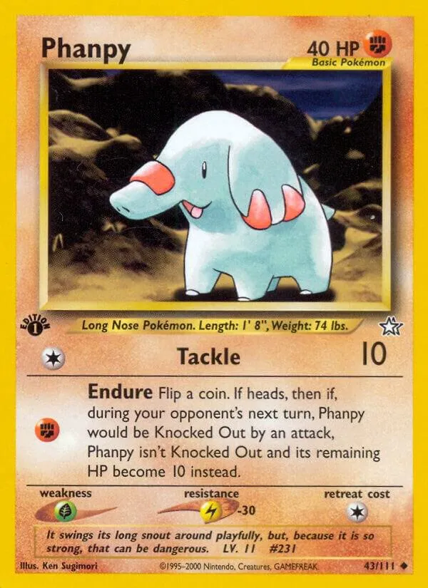 Neo Genesis 英語版 Phanpy 43 カード表面