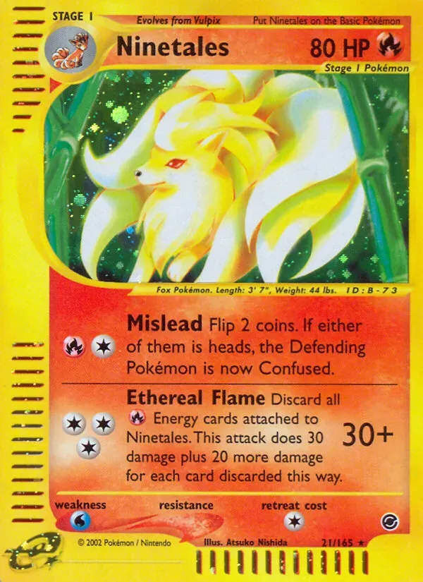 Expedition Base Set 英語版 Ninetales 21 カード表面