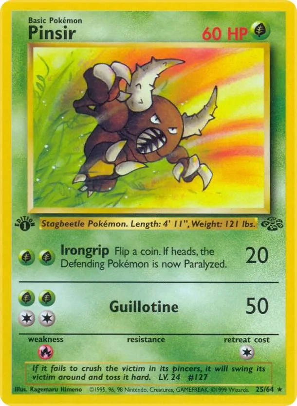 Jungle 英語版 Pinsir 25 カード表面