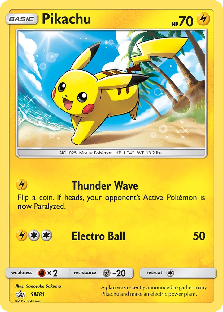 SM Black Star Promos 英語版 Pikachu SM81 カード表面