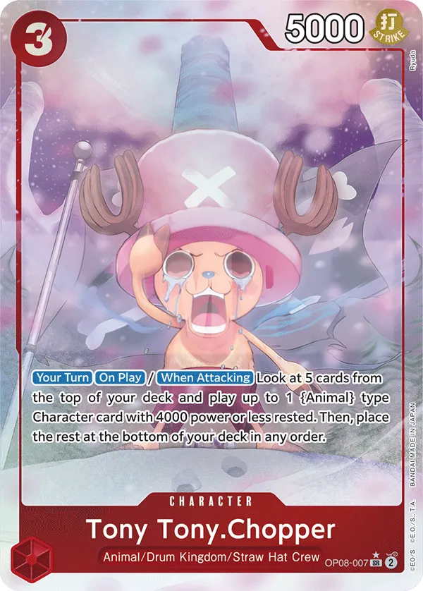 Two Legends 英語版 Tony Tony.Chopper OP08-007 · パラレル カード表面