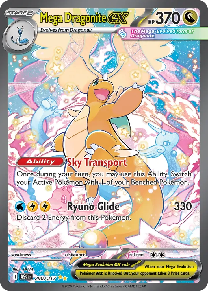 Mega Evolution—Ascended Heroes 영어판 Mega Dragonite ex 290 카드 앞면