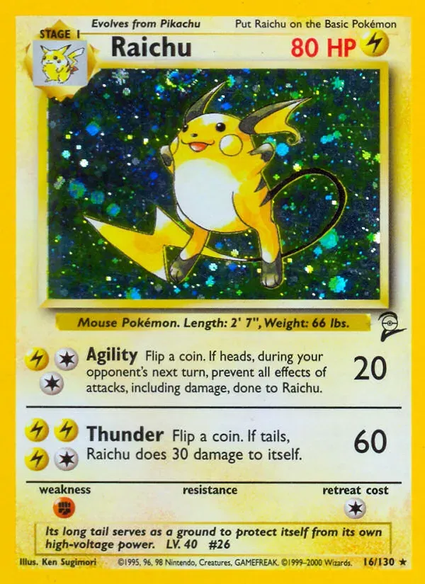 Base Set 2 英語版 Raichu 16 カード表面