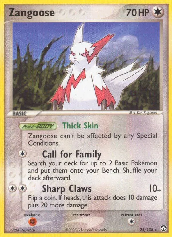 EX Power Keepers 영어판 Zangoose 25 카드 앞면