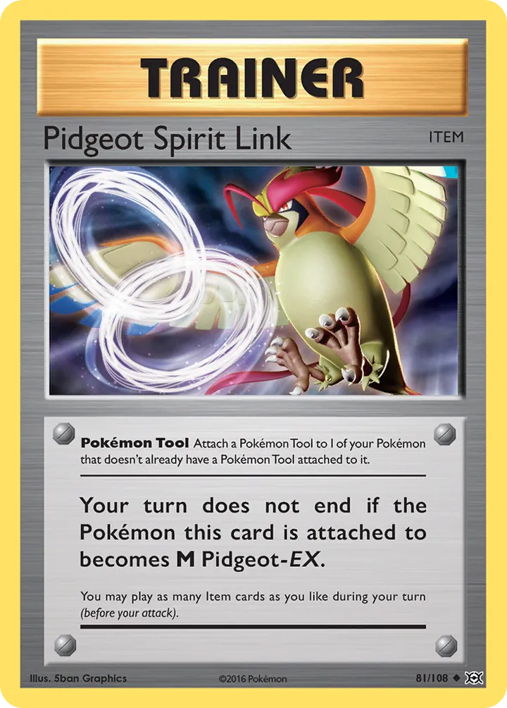 XY—Evolutions 영어판 Pidgeot Spirit Link 81 카드 앞면