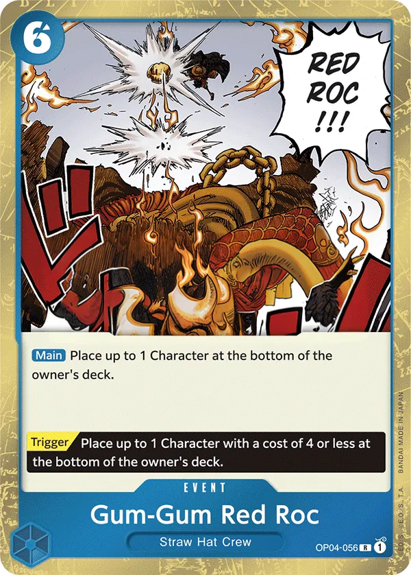 Kingdoms of Intrigue 영어판 Gum-Gum Red Roc OP04-056 카드 앞면