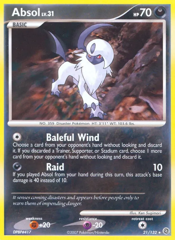 Diamond & Pearl—Secret Wonders 英語版 Absol 21 カード表面