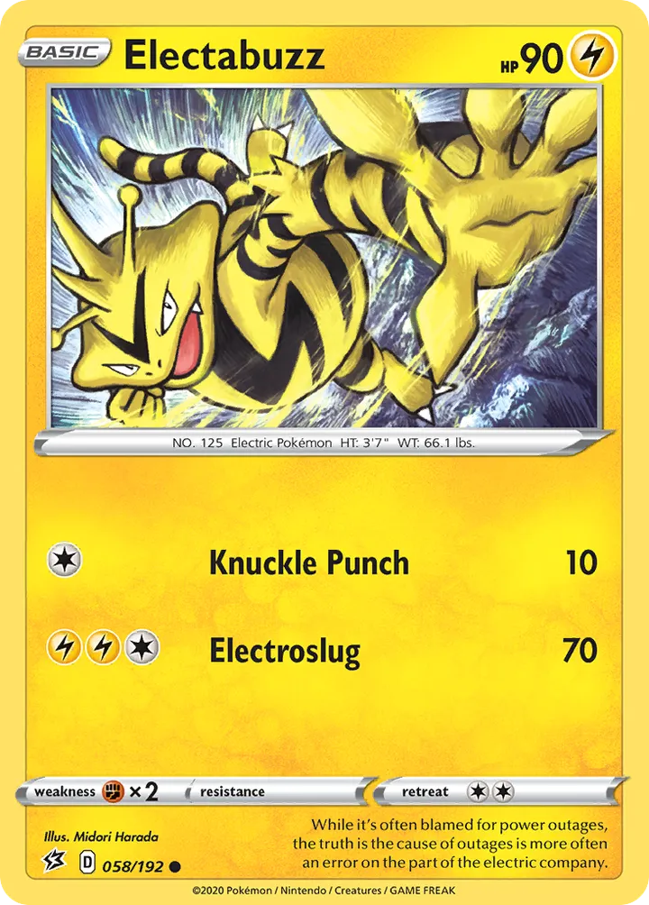 Sword & Shield—Rebel Clash 영어판 Electabuzz 58 카드 앞면