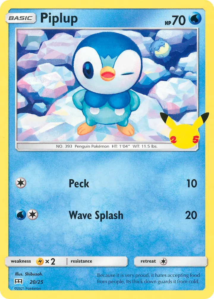McDonald's Collection 2021 英語版 Piplup 20 カード表面