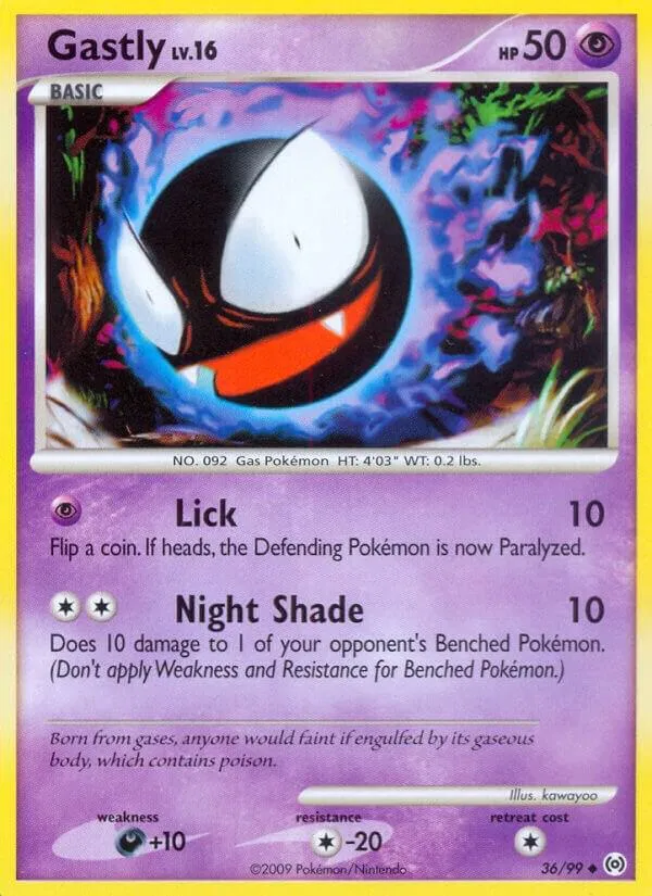 Platinum—Arceus 英語版 Gastly 36 カード表面