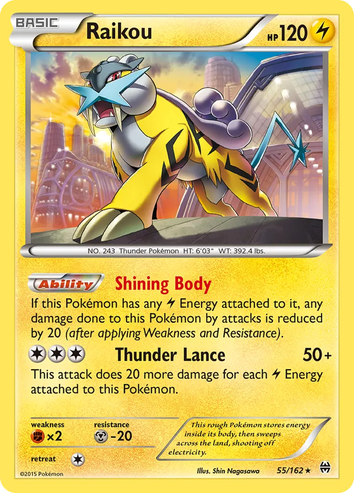 XY—BREAKthrough 英語版 Raikou 55 カード表面