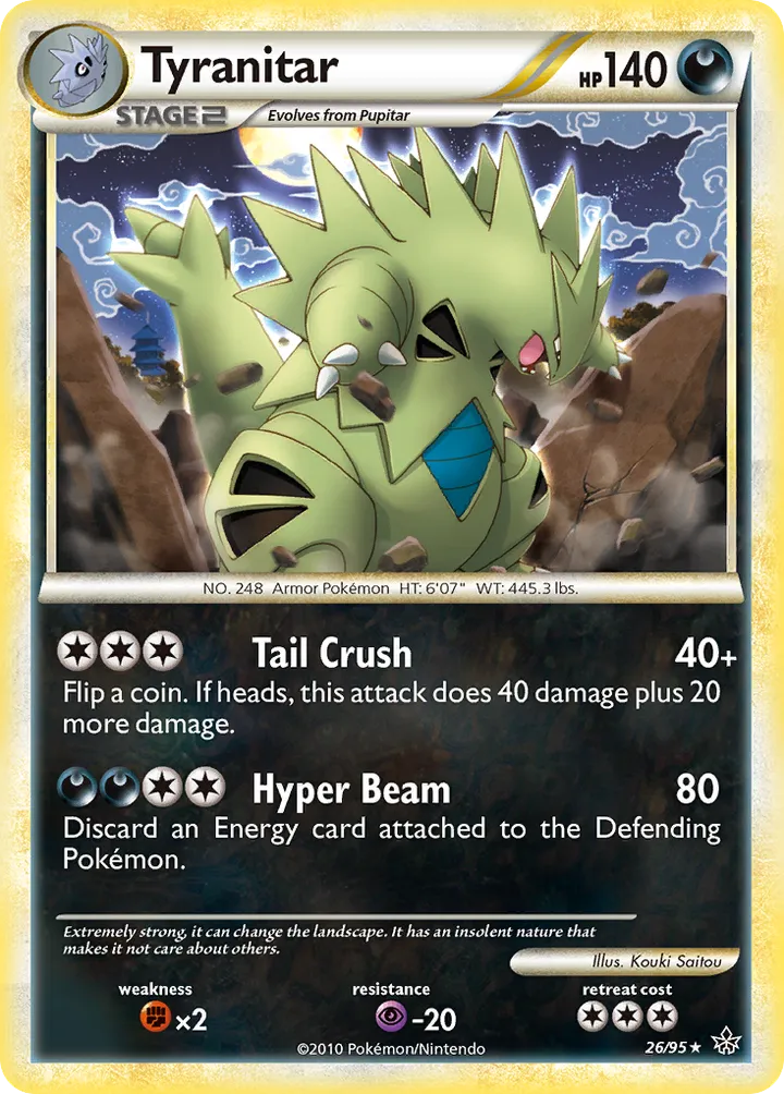 HS—Unleashed 영어판 Tyranitar 26 카드 앞면