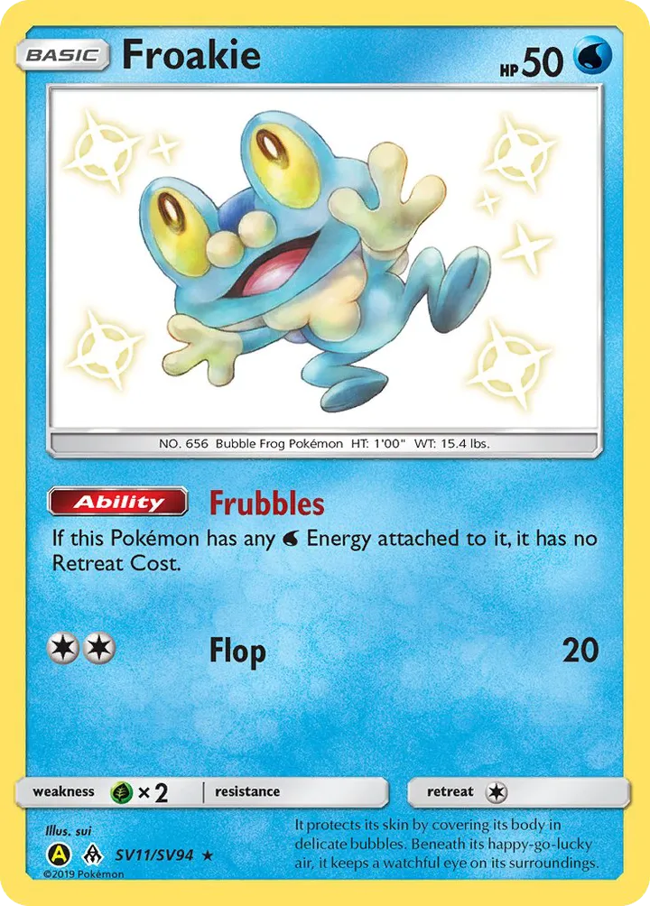 Hidden Fates 英語版 Froakie SV11 カード表面