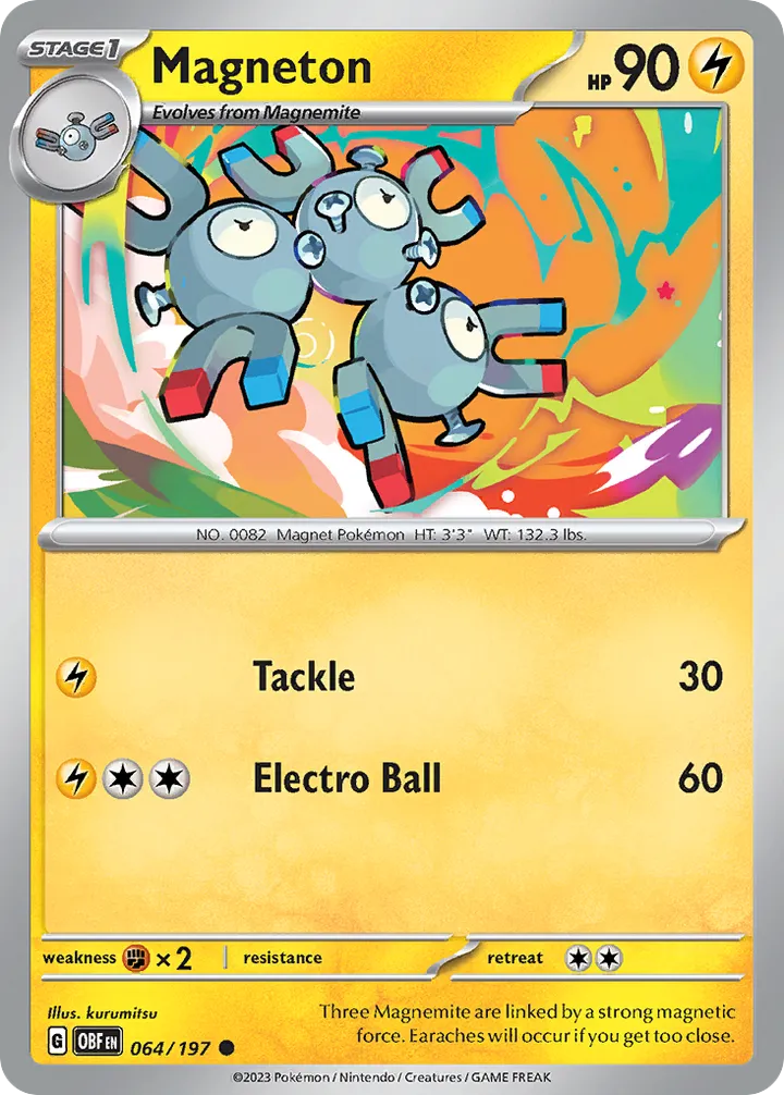 Scarlet & Violet—Obsidian Flames 영어판 Magneton 64 카드 앞면