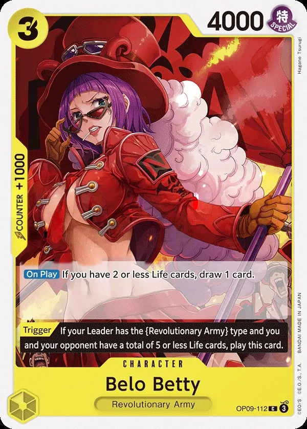 Emperors in the New World 英語版 Belo Betty OP09-112 カード表面