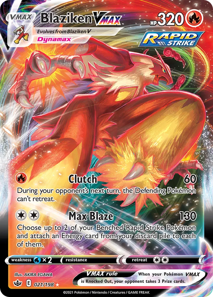 Sword & Shield—Chilling Reign 英語版 Blaziken VMAX 21 カード表面