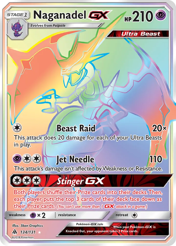 Sun & Moon—Forbidden Light 영어판 Naganadel-GX 134 카드 앞면