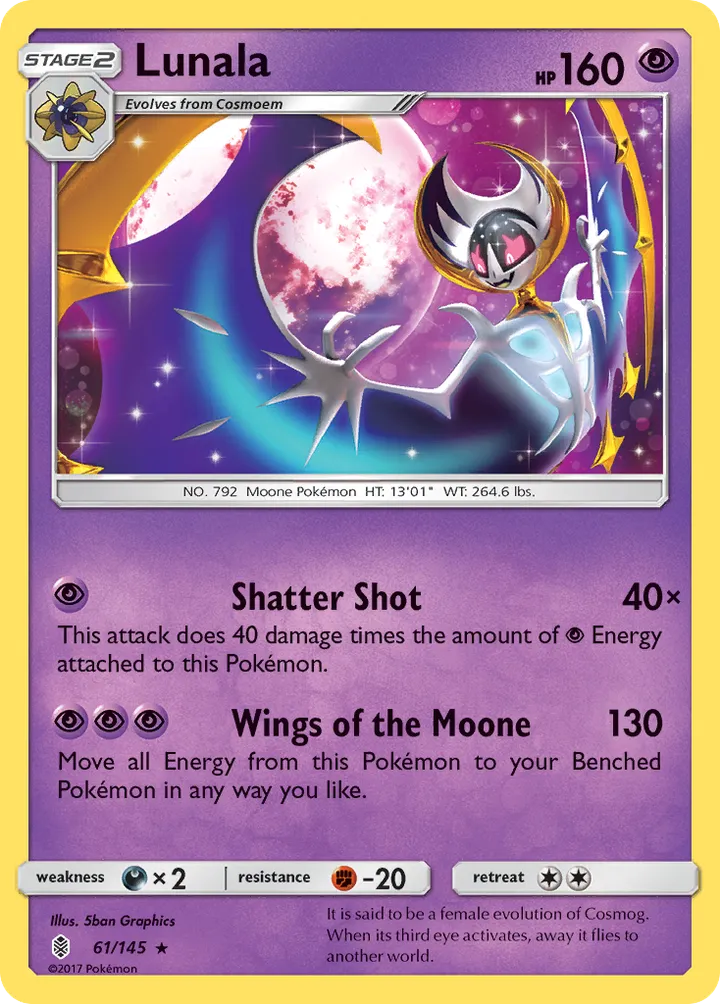 Sun & Moon—Guardians Rising 영어판 Lunala 61 카드 앞면