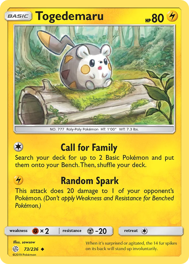Sun & Moon—Cosmic Eclipse 英語版 Togedemaru 73 カード表面