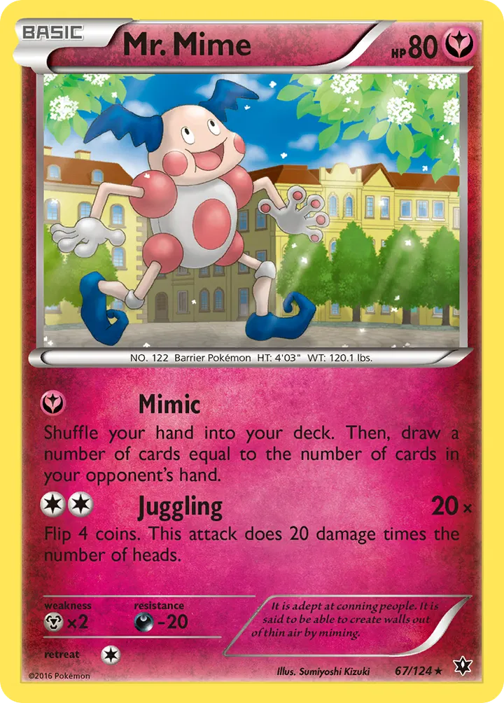 XY—Fates Collide 영어판 Mr. Mime 67 카드 앞면