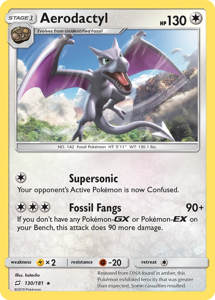 Sun & Moon—Team Up 英語版 Aerodactyl 130 カード表面