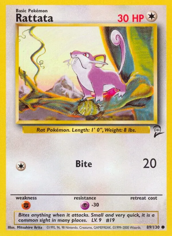 Base Set 2 영어판 Rattata 89 카드 앞면
