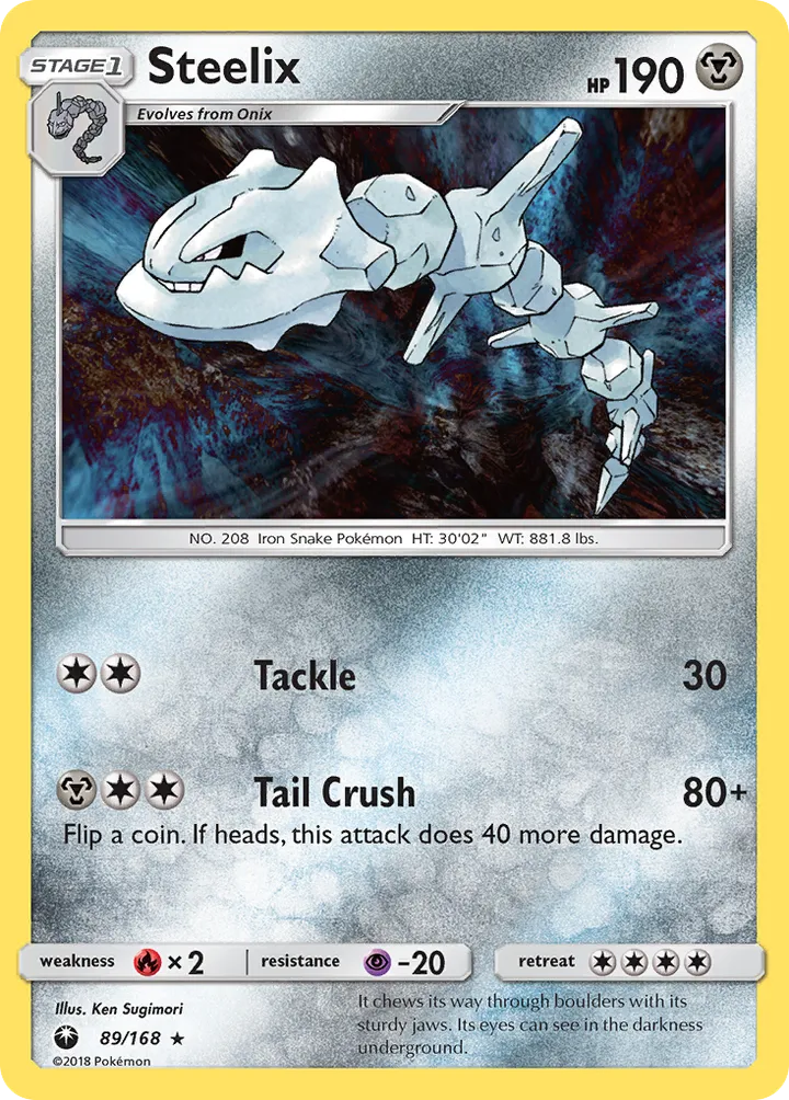 Sun & Moon—Celestial Storm 영어판 Steelix 89 카드 앞면