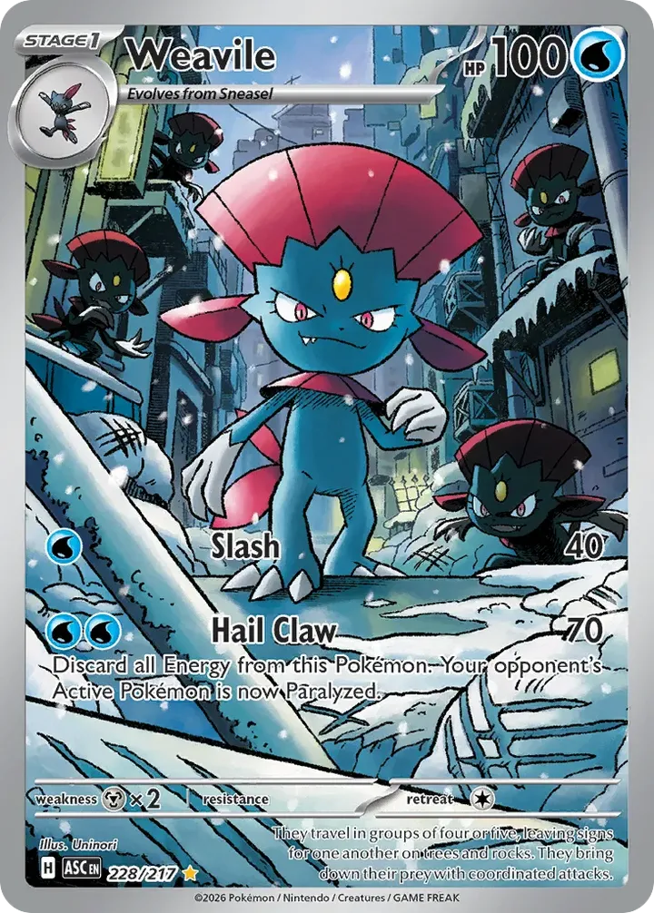 Mega Evolution—Ascended Heroes 英語版 Weavile 228 カード表面